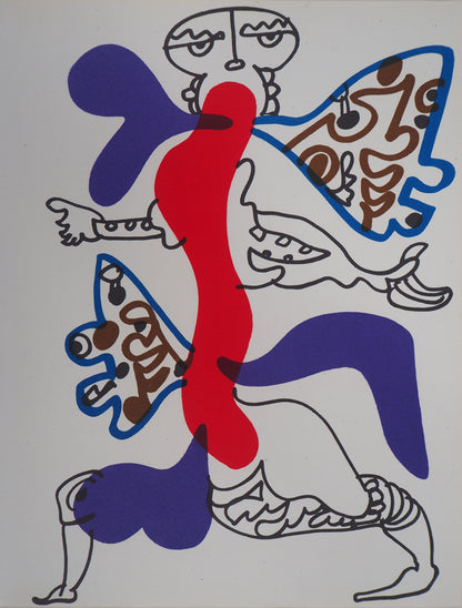 Charles LAPICQUE : La femme Papillon - Lithographie originale