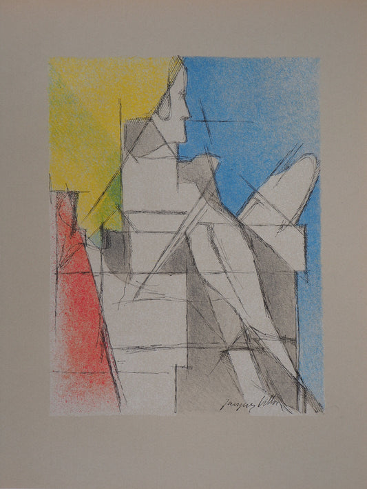 Jacques VILLON : Le lecteur - Lithographie originale signée
