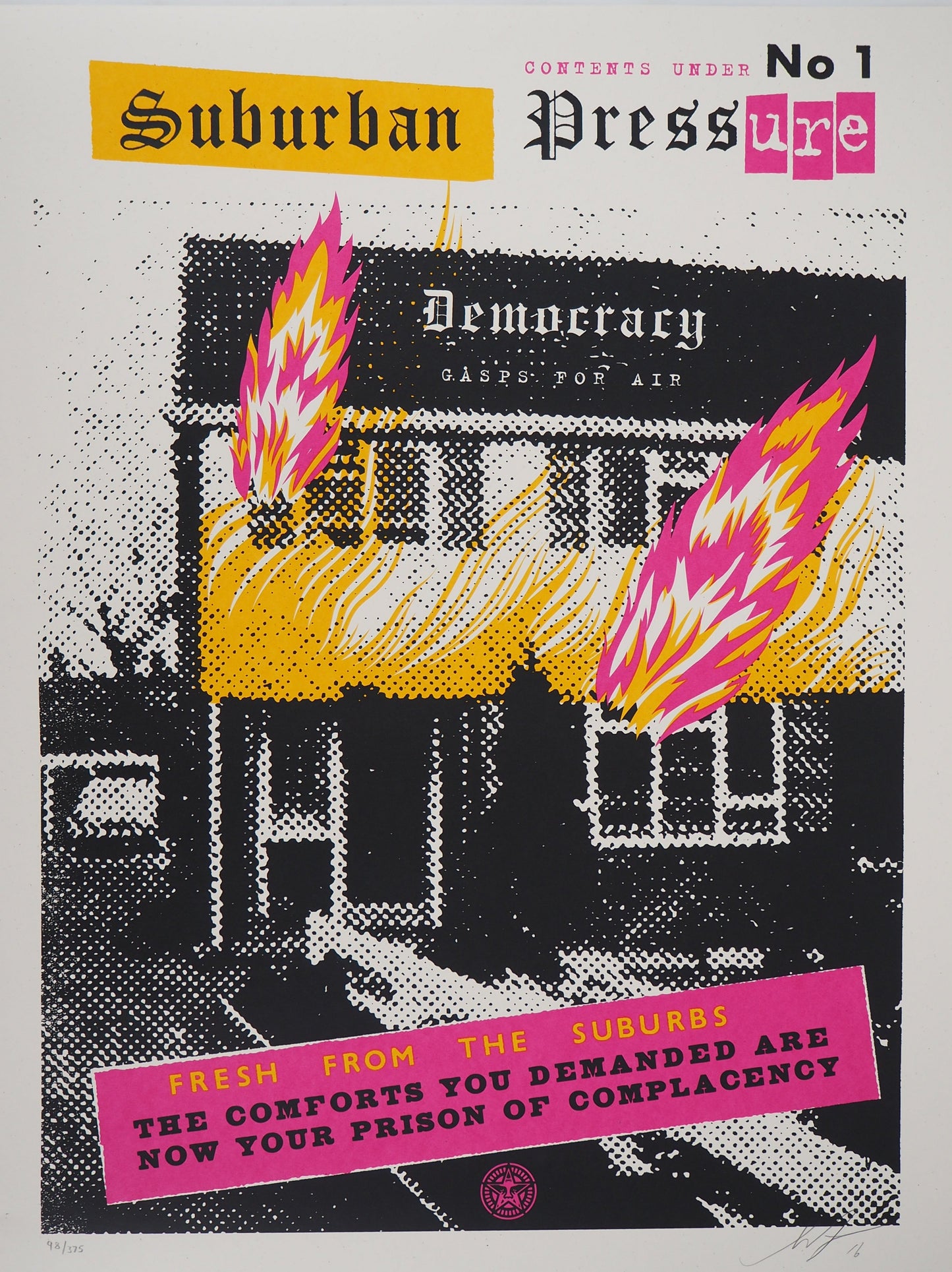 Shepard FAIREY (OBEY) : Suburbain Pressure - Lithographie originale signée
