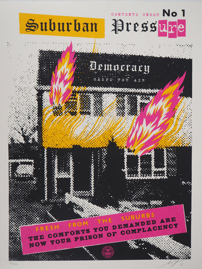 Shepard FAIREY (OBEY) : Suburbain Pressure - Lithographie originale signée