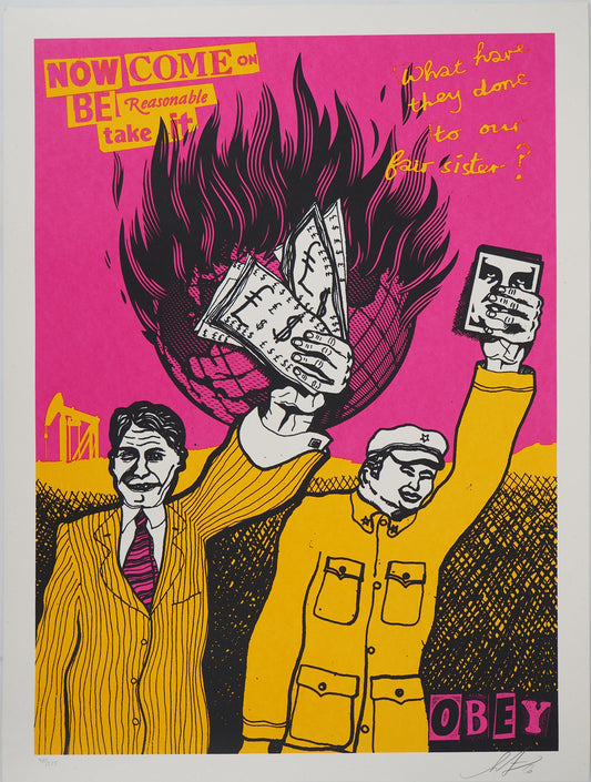 Shepard FAIREY (OBEY) : Be reasonable - Lithographie originale signée