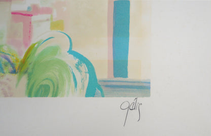 Daniel GELIS : Paysage méditerranéen - Lithographie originale signée
