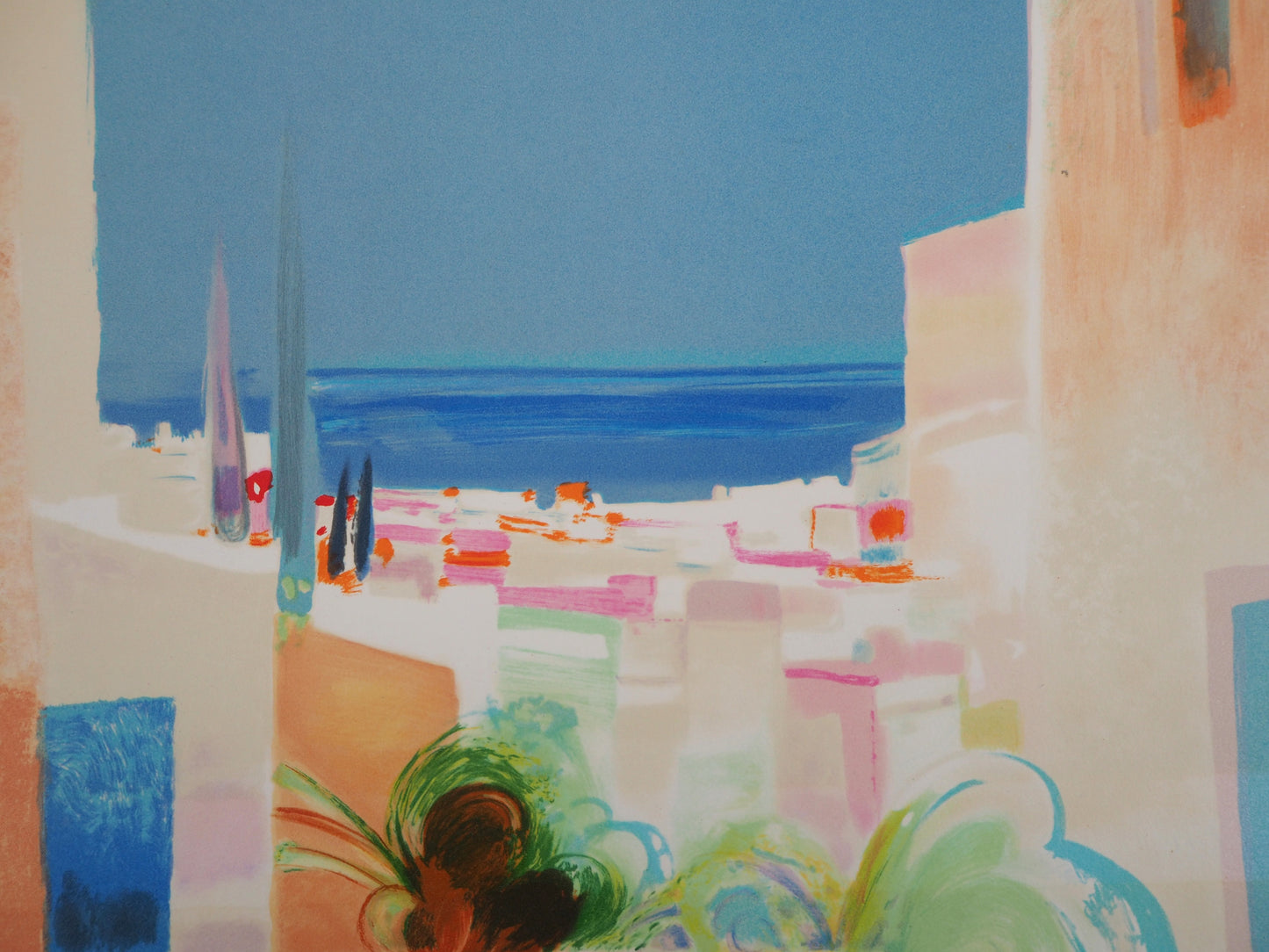 Daniel GELIS : Paysage méditerranéen - Lithographie originale signée