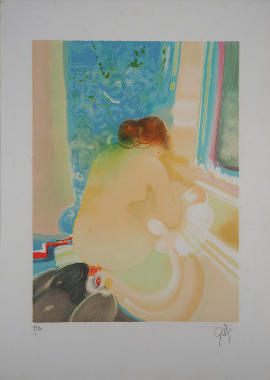 Daniel GELIS : Nu à la fenêtre - Lithographie originale signée