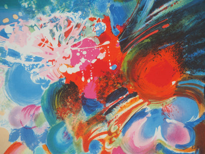 Daniel GELIS : Le bouquet de fleurs - Lithographie originale signée