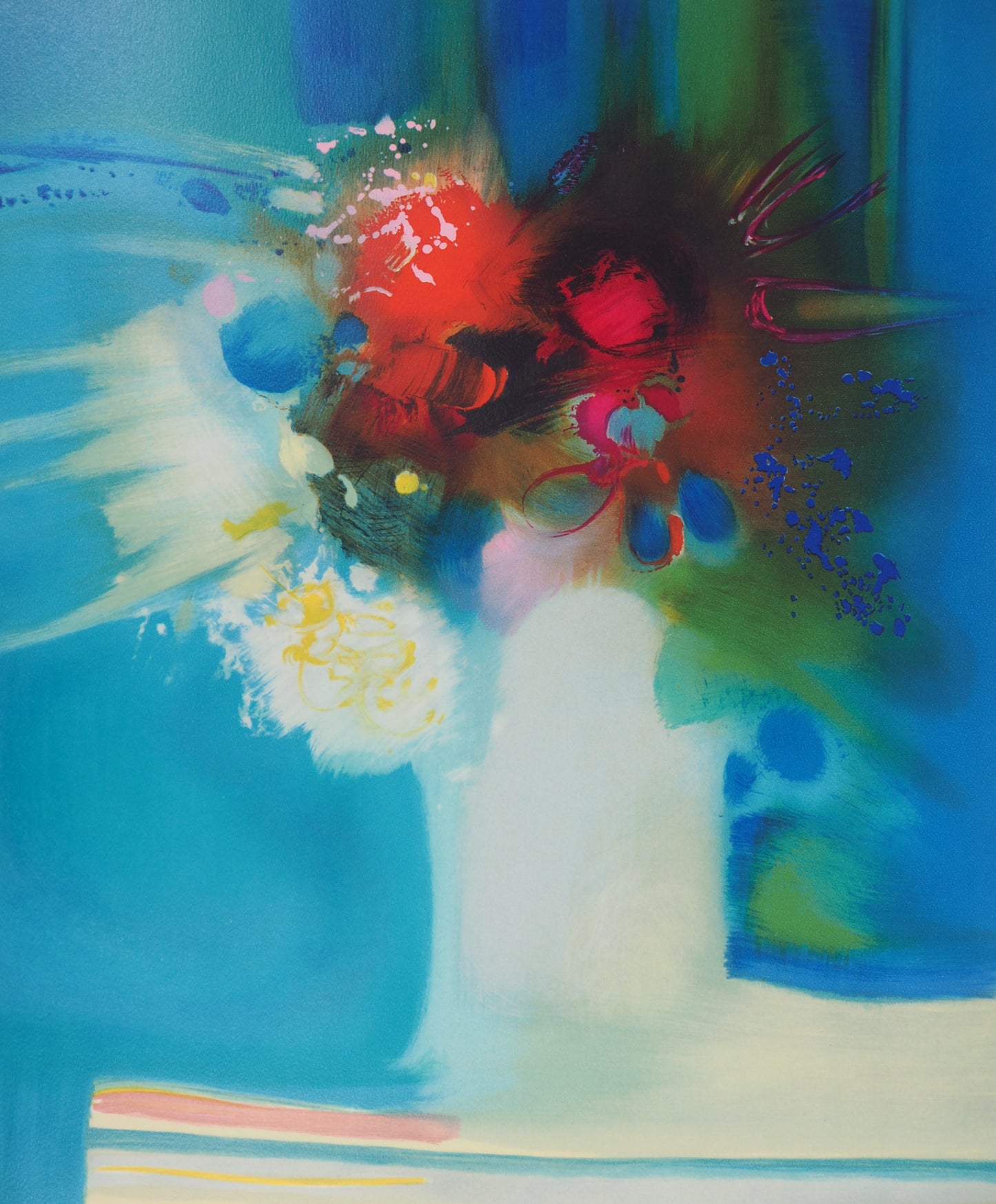 Daniel GELIS : Le bouquet éclatant - Lithographie originale signée