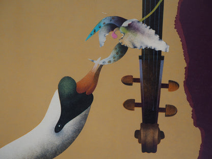 Jean Paul DONADINI : Cygnes en harmonie - Lithographie Originale Signée