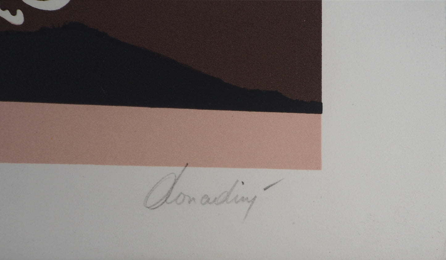 Jean Paul DONADINI : Le cygne et l'orchidée - Lithographie Originale Signée