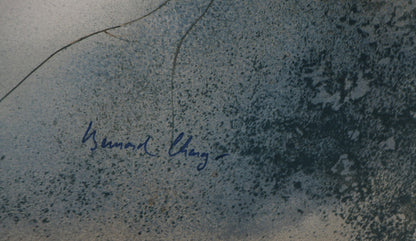 Bernard CHAROY : Dominique sur fond bleu - Lithographie originale signée