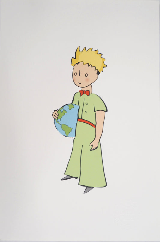 Antoine DE SAINT EXUPERY : Le Petit Prince et la Terre - Lithographie