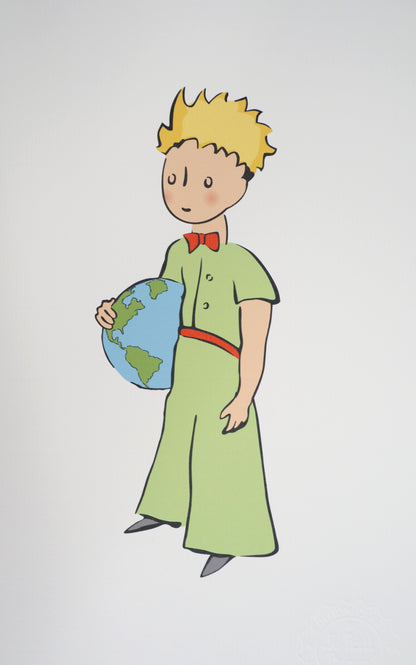 Antoine DE SAINT-EXUPERY: The Little Prince and the Globe - Lithograph