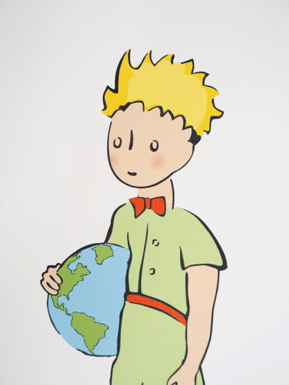 Antoine DE SAINT-EXUPERY: The Little Prince and the Globe - Lithograph