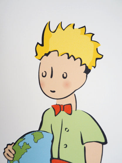 Antoine DE SAINT-EXUPERY: The Little Prince and the Globe - Lithograph
