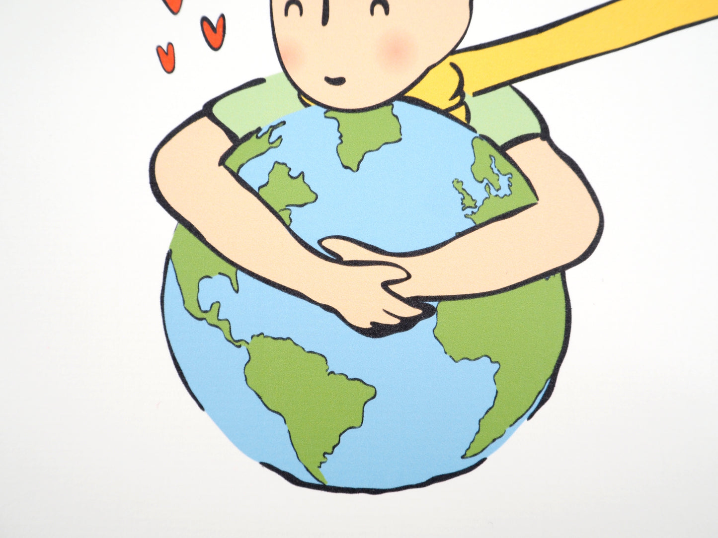 Antoine DE SAINT EXUPERY : Le Petit Prince embrasse la Terre - Lithographie