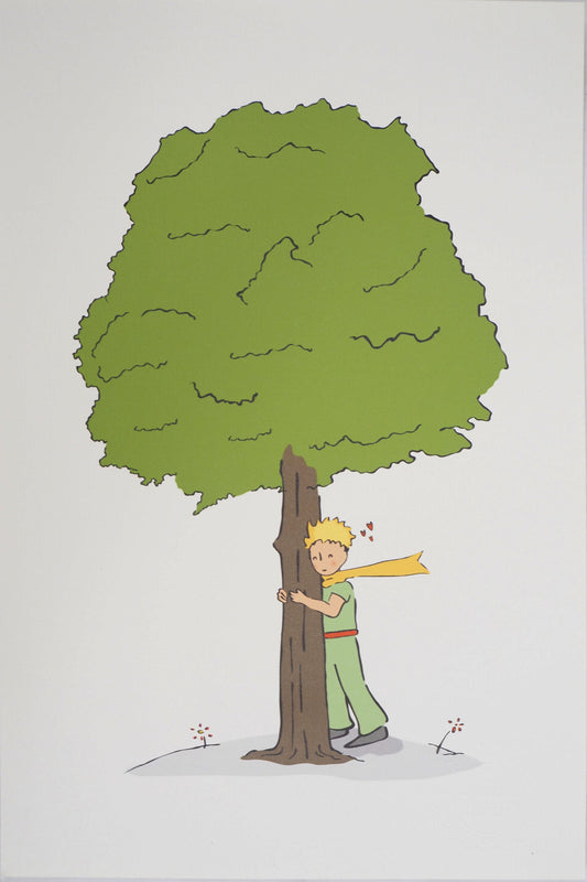 Antoine DE SAINT EXUPERY : Le Petit Prince et son arbre - Lithographie