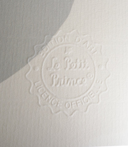 Antoine DE SAINT EXUPERY : Le Petit Prince observe sa rose - Lithographie