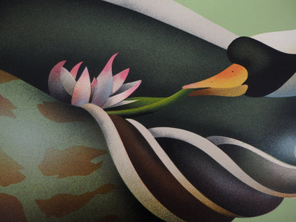 Jean Paul DONADINI : Le cygne et le coquillage - Lithographie Originale Signée