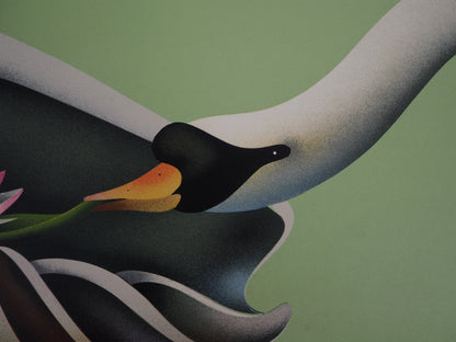 Jean Paul DONADINI : Le cygne et le coquillage - Lithographie Originale Signée et Dédicacée