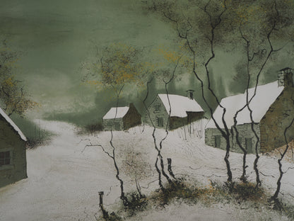Bernard CHAROY : Paysage enneigé - Lithographie originale signée