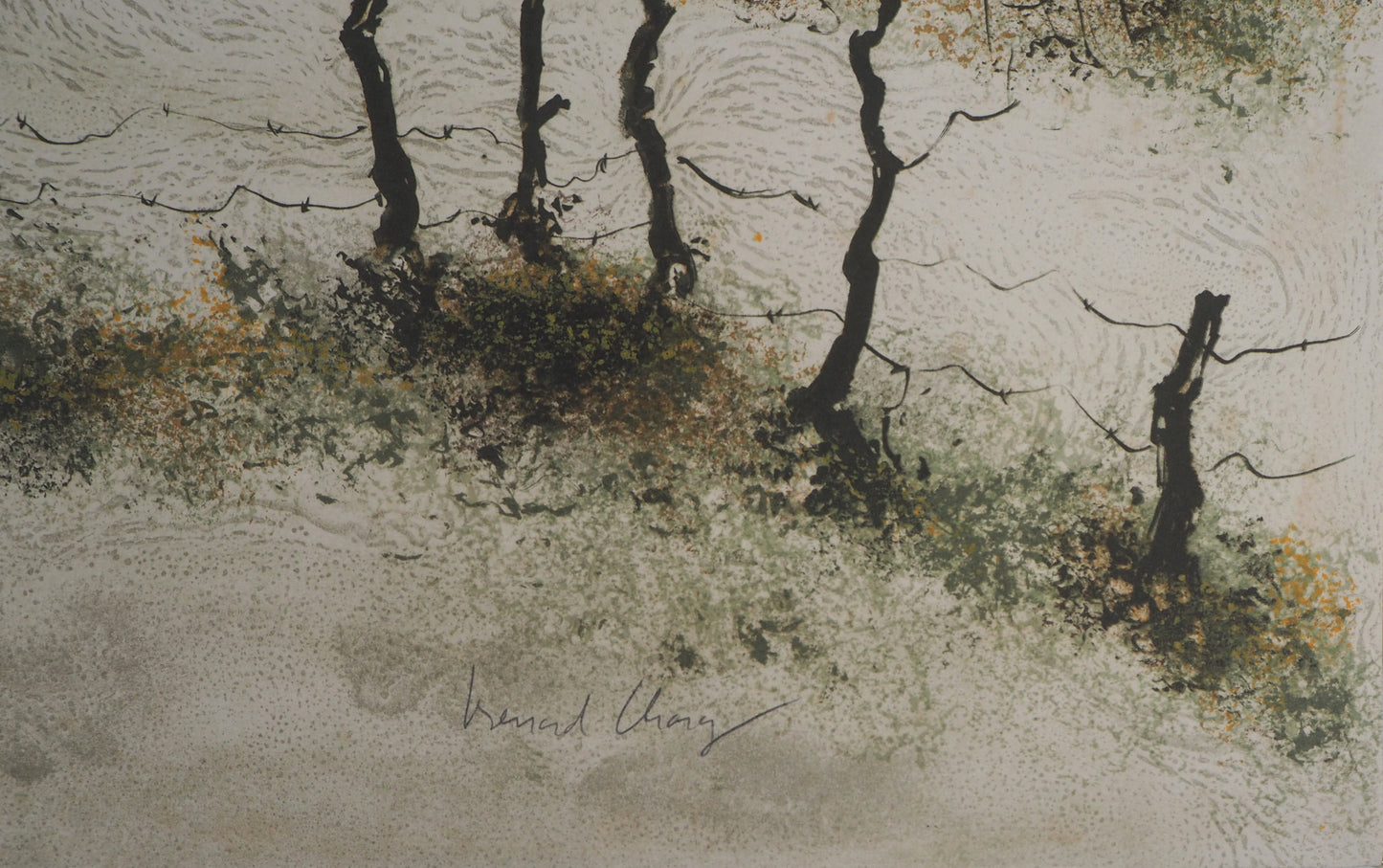Bernard CHAROY : Paysage enneigé - Lithographie originale signée