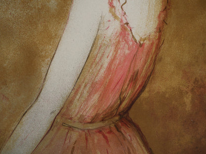 Bernard CHAROY : Jeune fille à la rose - Lithographie originale signée