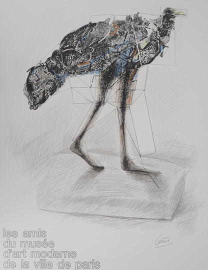 CESAR : Poule en marche - Lithographie signée