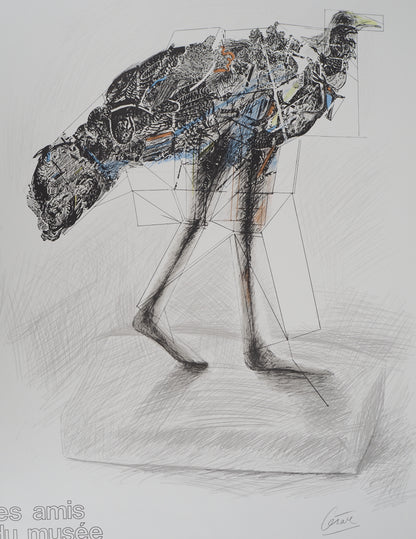 CESAR : Poule en marche - Lithographie signée