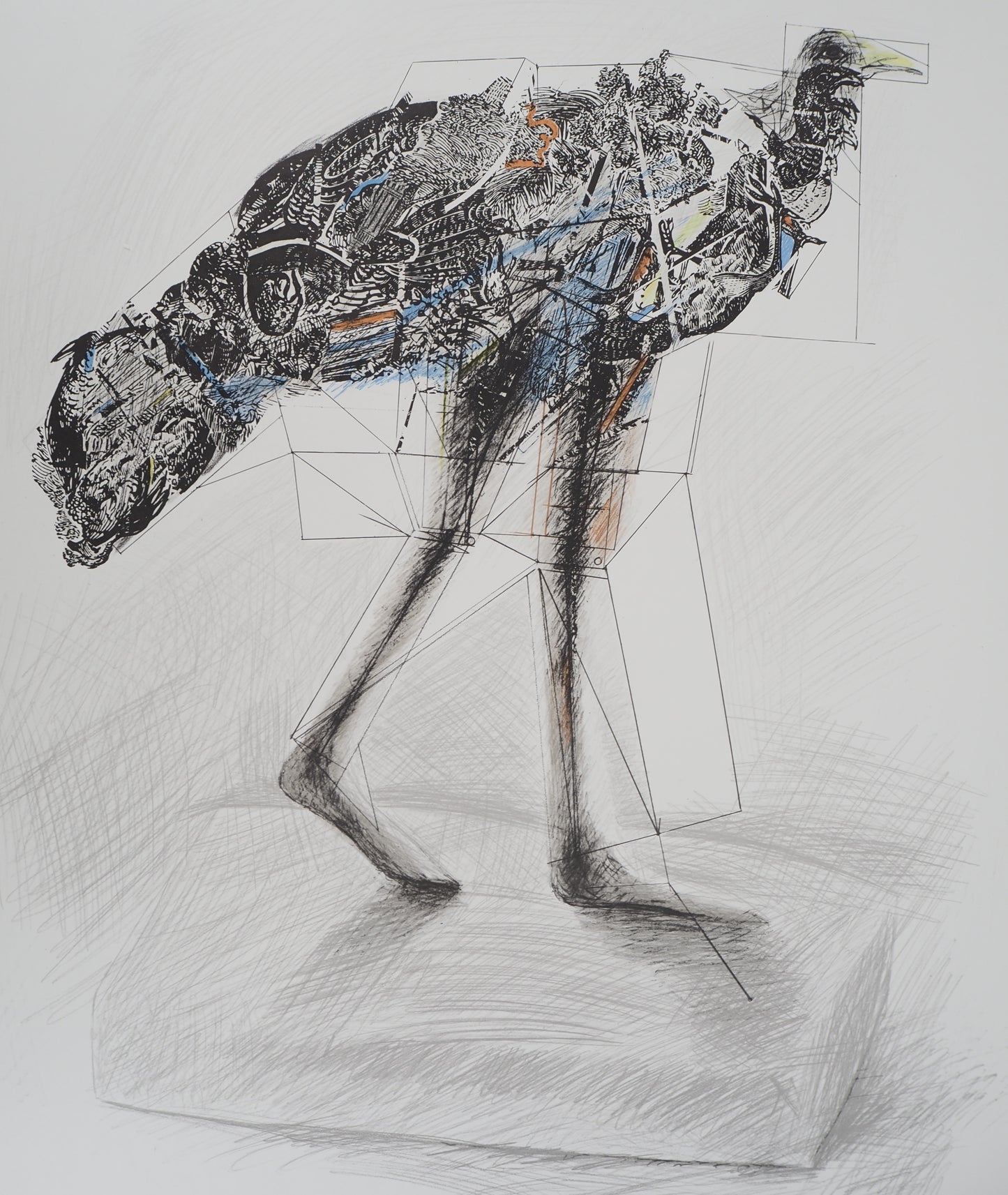 CESAR : Poule en marche - Lithographie signée