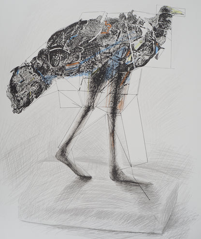 CESAR : Poule en marche - Lithographie signée