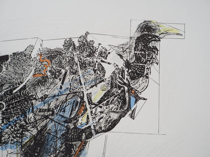 CESAR : Poule en marche - Lithographie signée