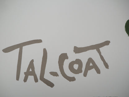 Pierre TAL COAT : Composition abstraite en rouge et vert - Lithographie originale signée