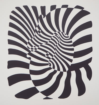 Victor VASARELY : Couple de zèbres - Sérigraphie originale signée