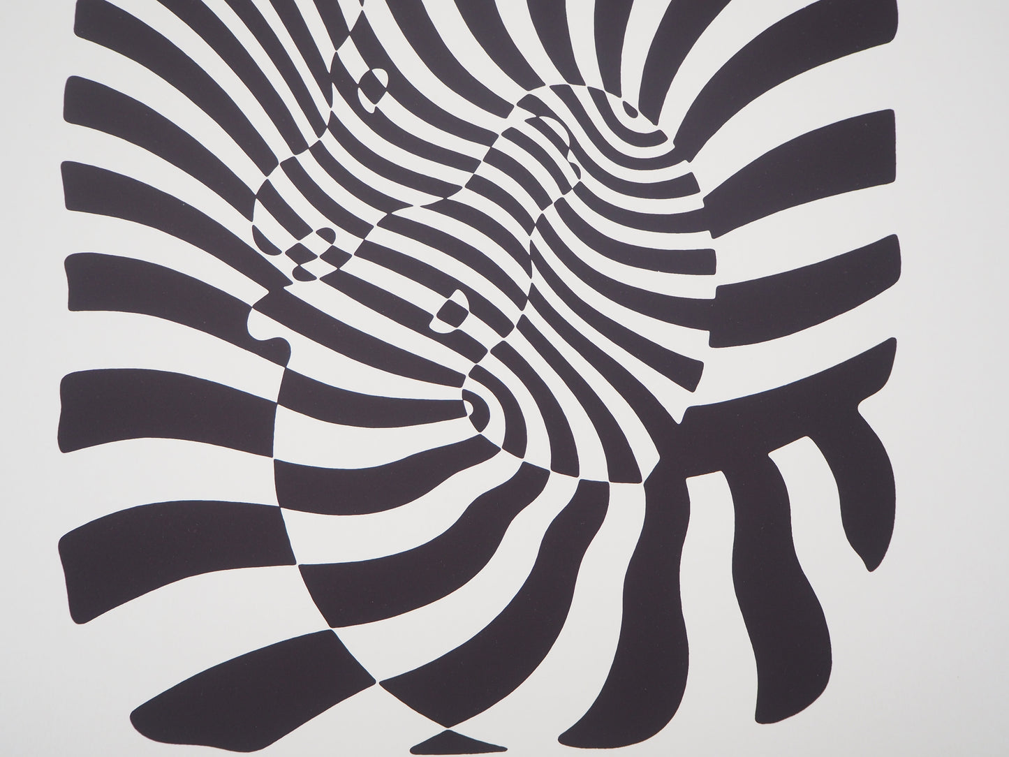 Victor VASARELY : Couple de zèbres - Sérigraphie originale signée