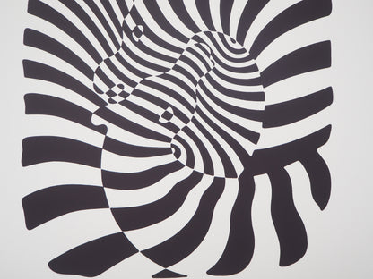 Victor VASARELY : Couple de zèbres - Sérigraphie originale signée