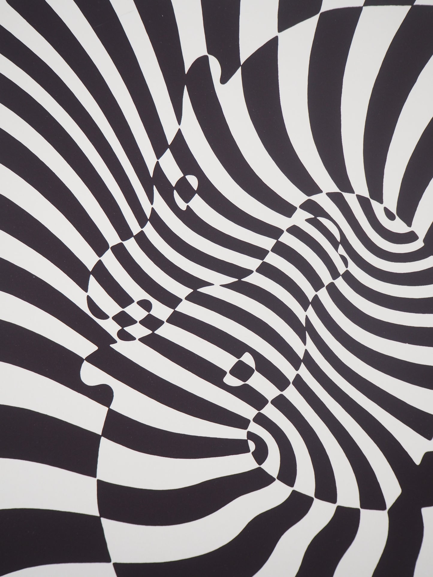 Victor VASARELY : Couple de zèbres - Sérigraphie originale signée