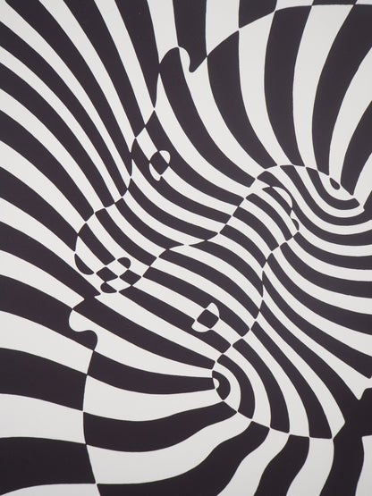 Victor VASARELY : Couple de zèbres - Sérigraphie originale signée