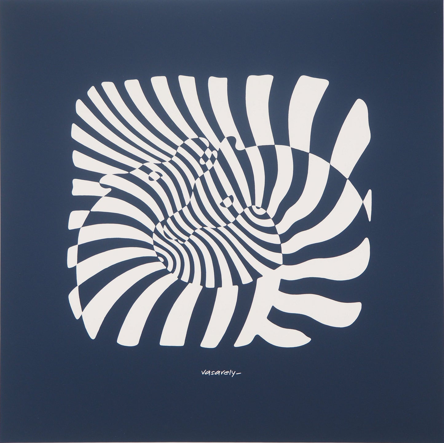 Victor VASARELY : Zèbres sur fond bleu - Sérigraphie originale signée