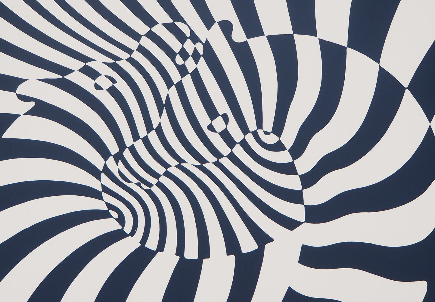 Victor VASARELY : Zèbres sur fond bleu - Sérigraphie originale signée