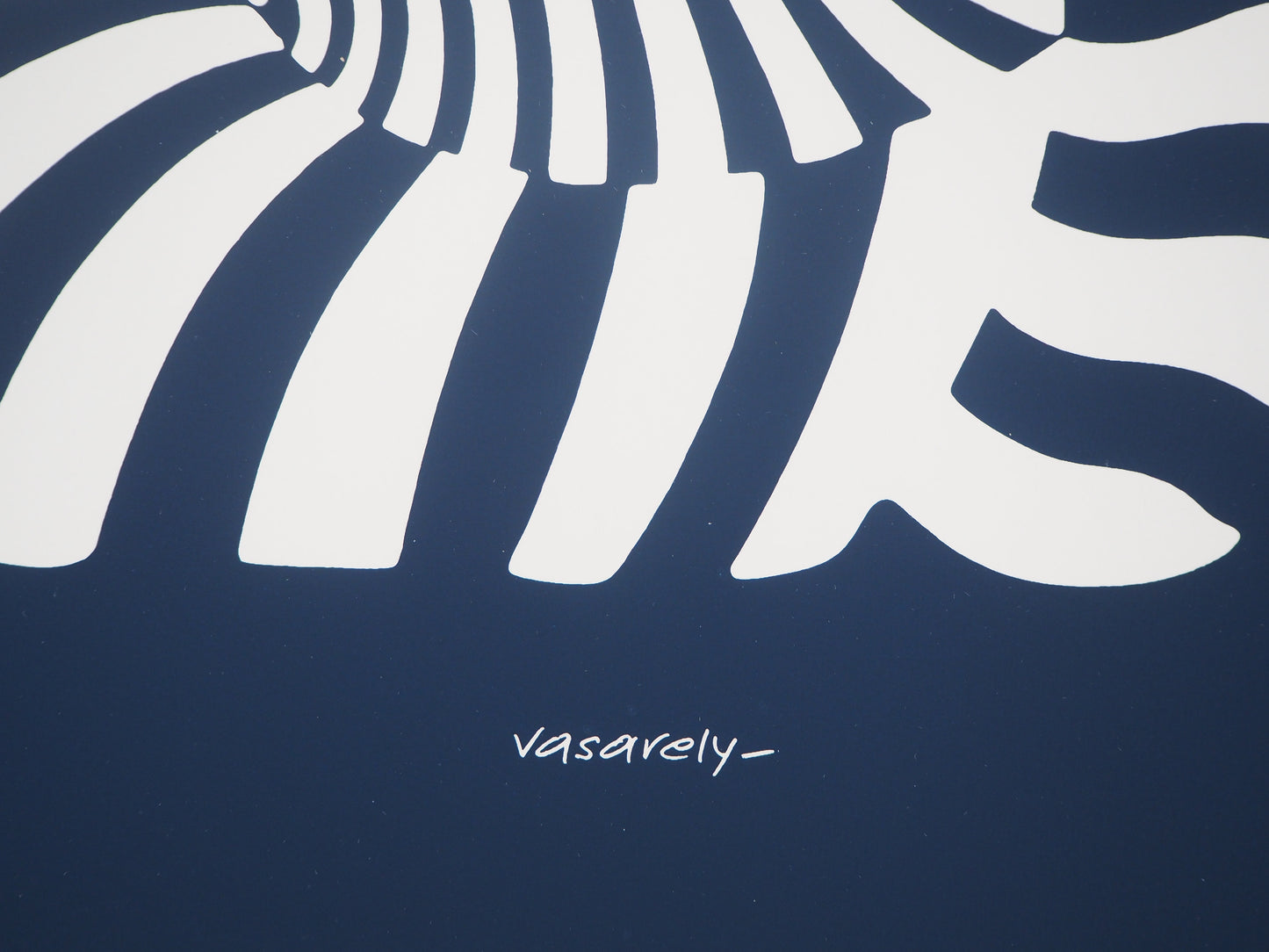 Victor VASARELY : Zèbres sur fond bleu - Sérigraphie originale signée
