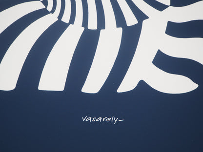 Victor VASARELY : Zèbres sur fond bleu - Sérigraphie originale signée