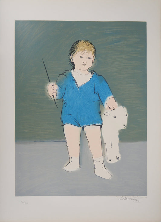 Pablo PICASSO : Enfant et agneau (Petit Paul Picasso) - Lithographie