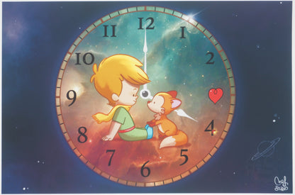 Antoine DE SAINT EXUPERY / Jordi NEF : L'horloge du Petit Prince - Lithographie