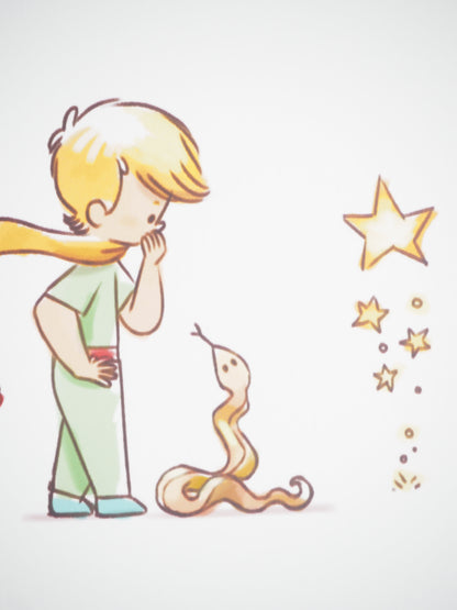 Antoine DE SAINT EXUPERY / Jordi Nef : Les aventures du Petit Prince - Lithographie