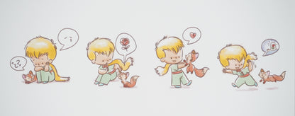 Antoine DE SAINT EXUPERY / Jordi NEF : Le Petit Prince et son ami le renard - Lithographie