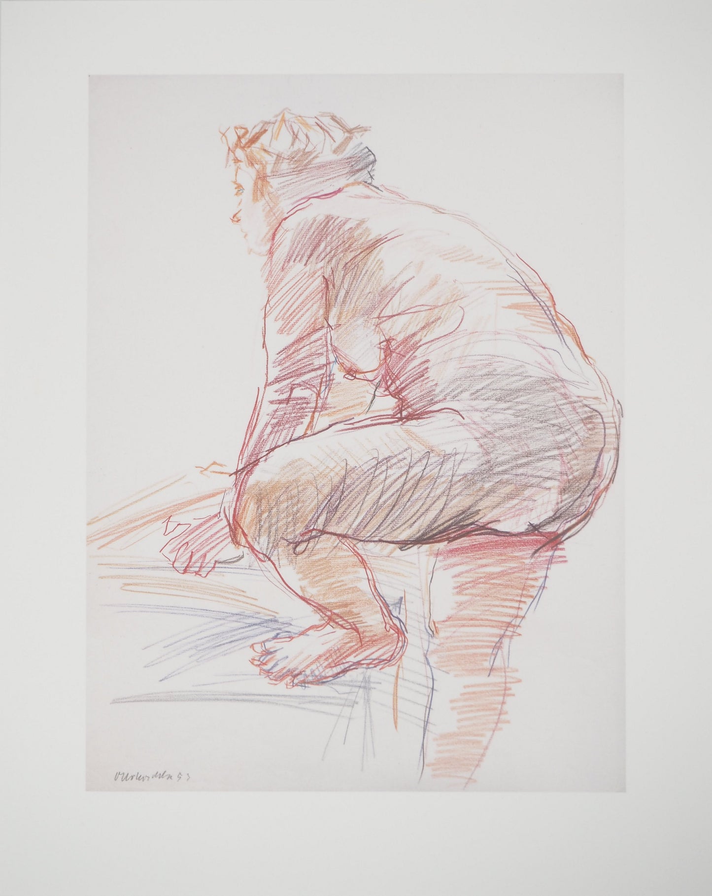 Oskar KOKOSCHKA : Nu au Musée d'Athènes - Lithographie