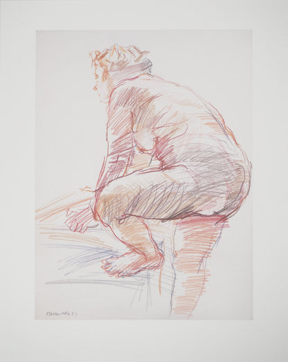 Oskar KOKOSCHKA : Nu au Musée d'Athènes - Lithographie