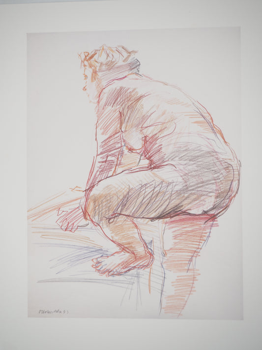 Oskar KOKOSCHKA : Nu au Musée d'Athènes - Lithographie
