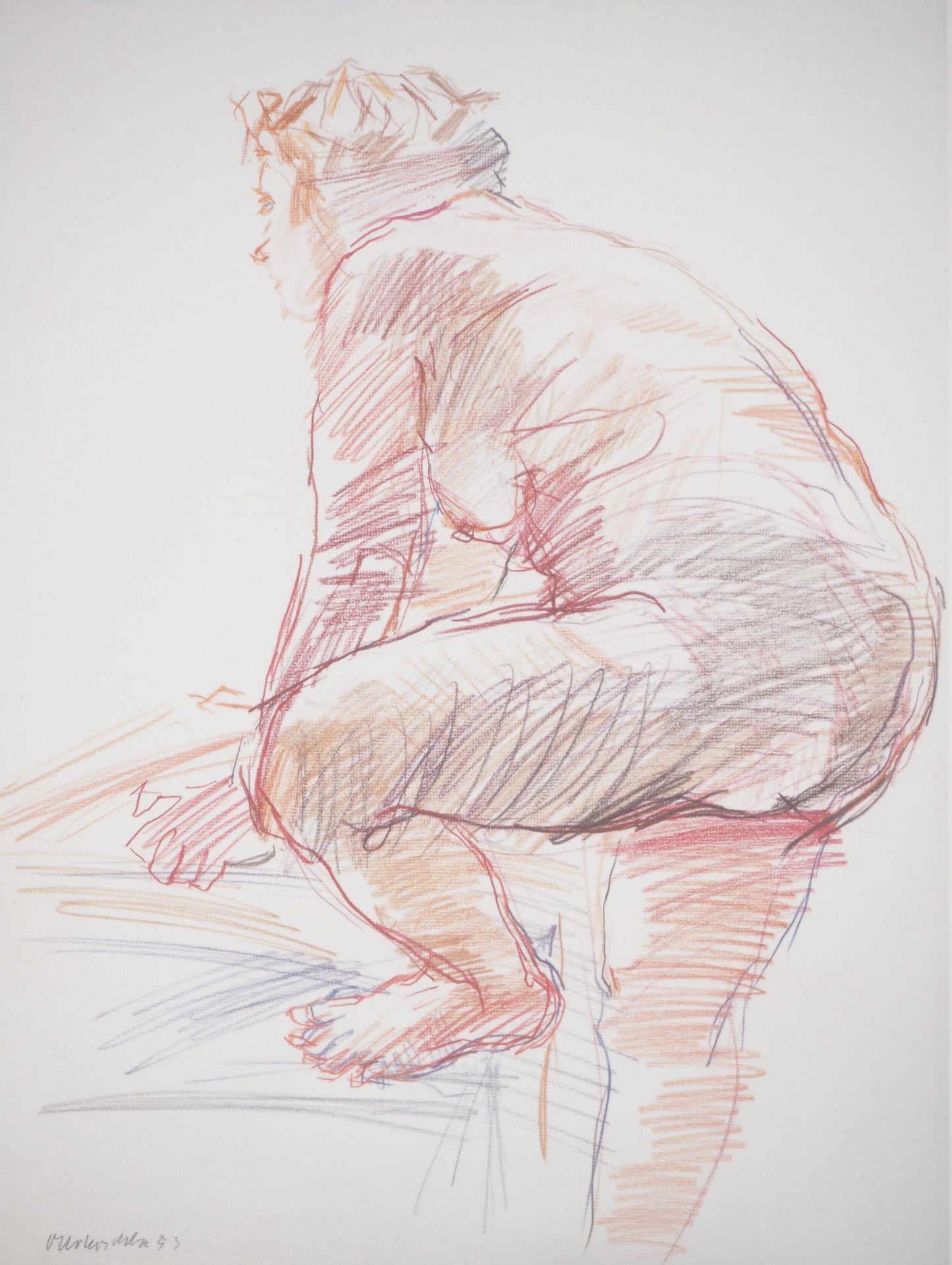 Oskar KOKOSCHKA : Nu au Musée d'Athènes - Lithographie