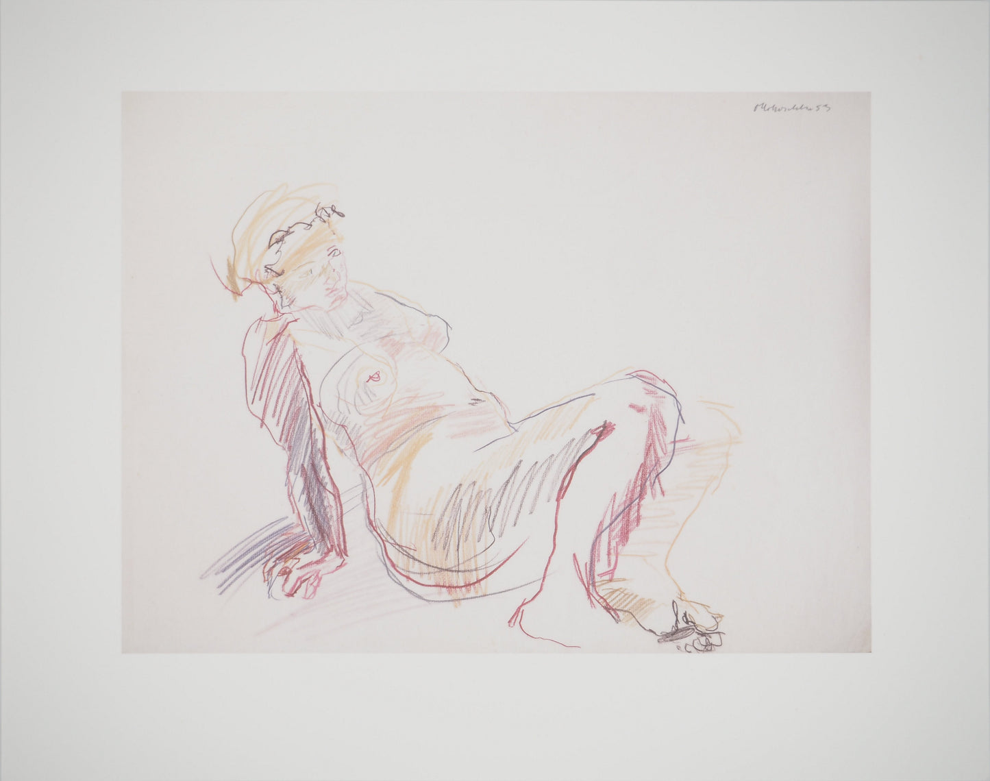 Oskar KOKOSCHKA : Femme assise - Lithographie