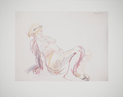 Oskar KOKOSCHKA : Femme assise - Lithographie